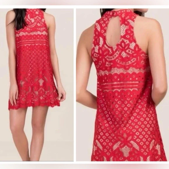 light blue lace dress short Crochet Lace Fabric Mini Dress